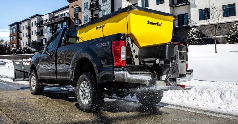 SnowEx HELIXX poly hopper spreader