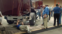 NTEA members get a close-up look at the Western Star lineup following the truck manufacturer&rsquo;s presentation at the Truck Product Conference, including a high ground clearance snowplow package for the 4700 model.