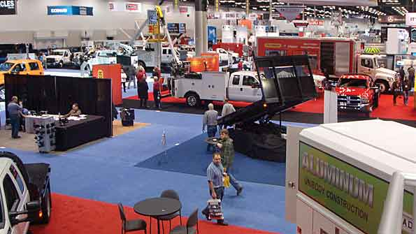 Commercial vans were everywhere at the 2015 Work Truck Show Sortimo lined up some of the vehicles that it can equip From foreground to background Ram ProMaster City Chevrolet City Express Mercedes Metris and Ford Transit