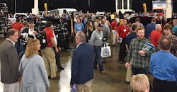 The multi-vehicle Ford exhibit at the Truck Product Conference always draws a crowd.