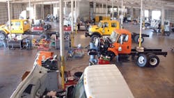 This 45000sqft shop in Garland TX is one of three new facilities that Fontaine Modification has acquired since 2007 Located next to the International truck plant in Garland the modification center also is convenient to the Peterbilt plant in nearby Denton TX This 45000sqft shop in Garland TX is one of three new facilities that Fontaine Modification has acquired since 2007 Located next to the International truck plant in Garland the modification center also is convenient to the Peterbilt plant in nearby Denton TX