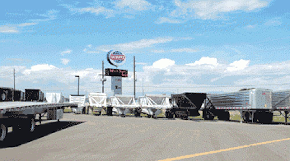 A freeway location is one of the advantages of the new Utility Trailer Interstate. The new facility replaces a 50-year-old shop located in a low-traffic, low-visibility site.
