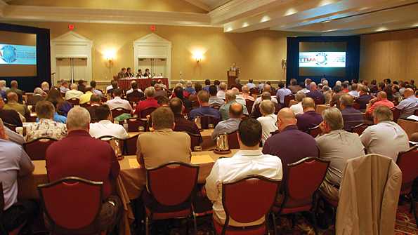 The fleet panel discussion attracts a crowd during the second general session of the TTMA convention in Point Clear AL