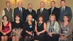 This year&rsquo;s slate of TTMA officers and their wives include, left to right: Daniel Tremblay and Ren&eacute;e Brasseur, Tremcar; Menno and Karen Eby, M.H. Eby, Inc; Andy &amp; Missy Tanner, Talbert Manufacturing; Dick and Hilda Giromini, Wabash National Corporation; Jeff and Michele Sims, TTMA; and Grant and Holly Smith, West-Mark.