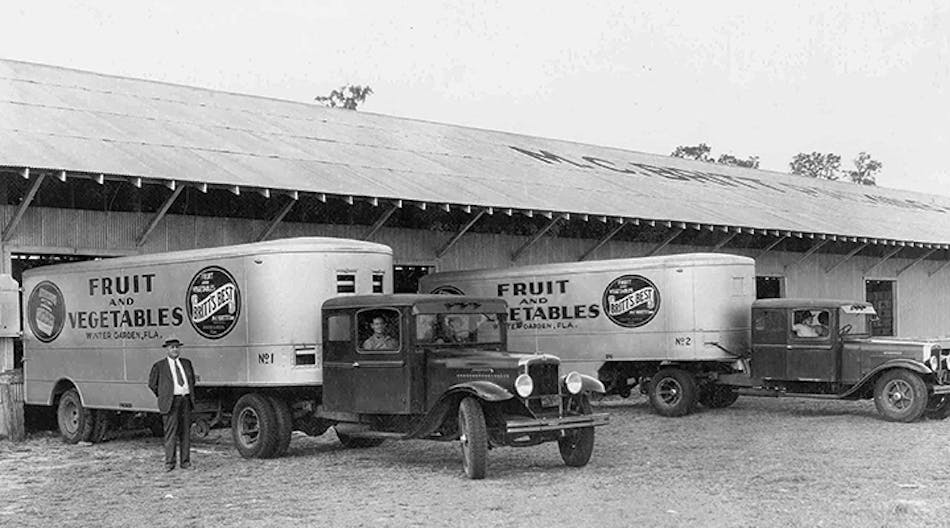 Early refrigerated trailers made long-distance shipping of fruits and vegetables possible.