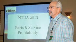 Dave Durand, vice-president of aftermarket parts for Great Dane Trailers, shares his expertise during the NTDA convention.
