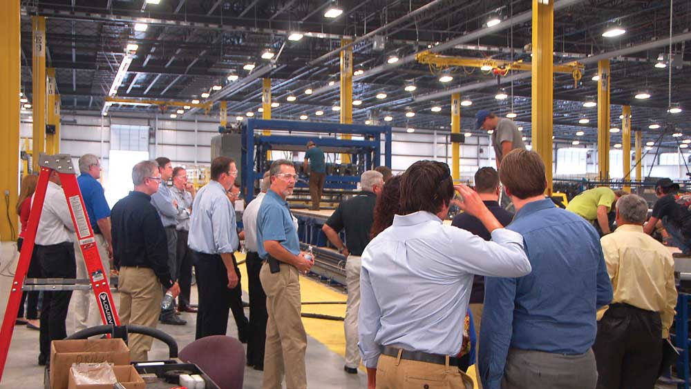 Vanguard National dealers and suppliers tour Vanguardrsquos new 360000sqft dryfreight van plant in Trenton GA as part of a grand opening held November 3