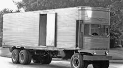 The Fageol Cruise Liner was an idea that ldquocame and wentrdquo in 1950 The ldquotrailerrdquo was produced by the Twin Coach Company Kent Ohio This vehicle appeared in an advertisement that claimed it to be up to 8000 lbs lighter and 10 ft shorter than a conventional tractor and semitrailer International Nickel Company supplied the 188 austenitic chromium stainless steel used in the body A diesel engine was mounted under the ldquocabrdquo From the book Truck by Trailer The History of the Truck Trailer Man The Fageol Cruise Liner was an idea that ldquocame and wentrdquo in 1950 The ldquotrailerrdquo was produced by the Twin Coach Company Kent Ohio This vehicle appeared in an advertisement that claimed it to be up to 8000 lbs lighter and 10 ft shorter than a conventional tractor and semitrailer International Nickel Company supplied the 188 austenitic chromium stainless steel used in the body A diesel engine was mounted under the ldquocabrdquo From the book Truck by Trailer The History of the Truck Trailer Man