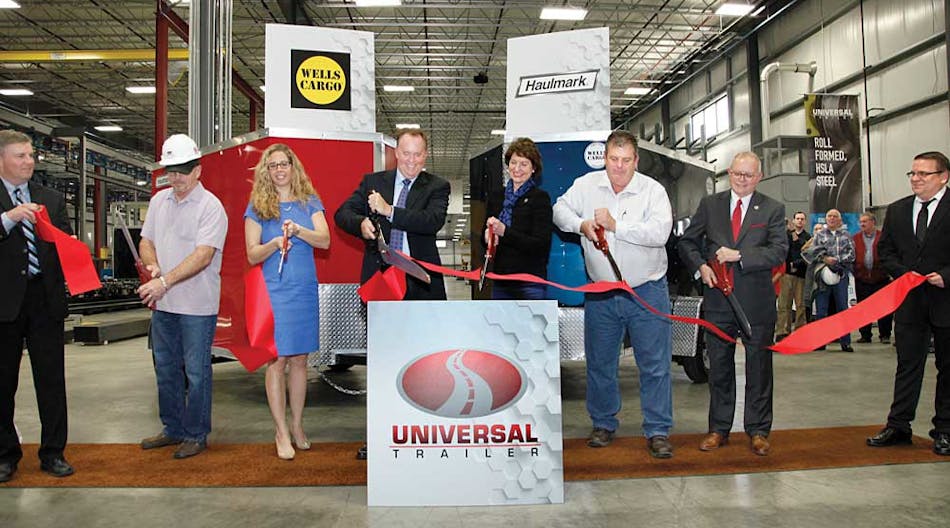 Universal Trailer held a grand opening of its 200,000-sq-ft plant in Bristol IN March 24. The facility marks a new way for Universal Trailer to produce light- and medium-duty trailers.