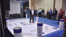 Steve Spata the NTEArsquos technical assistance director walks people through details of the new FMVSS 121 following his presentationmdashincluding which of these areas must be visible to the driver Steve Spata the NTEArsquos technical assistance director walks people through details of the new FMVSS 121 following his presentationmdashincluding which of these areas must be visible to the driver