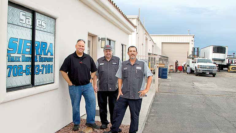 Business is good and space is tight once more at Sierra Truck Shown are Matt Beatty general manager Bill Hottel parts supervisor and Ron Kaufenberg service manager