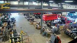 GinCor Industries specializes in selling three major linesmdashBibeau dump bodies VikingCives snow and ice control equipment and Palfinger cranes The companyrsquos main shop in Mattawa Ontario is designed for such applications It features wider bays than normal fewer doors for improved energy efficiency and high ceilings to accommodate the bridge cranes that perform much of the heavy lifting GinCor Industries specializes in selling three major linesmdashBibeau dump bodies VikingCives snow and ice control equipment and Palfinger cranes The companyrsquos main shop in Mattawa Ontario is designed for such applications It features wider bays than normal fewer doors for improved energy efficiency and high ceilings to accommodate the bridge cranes that perform much of the heavy lifting