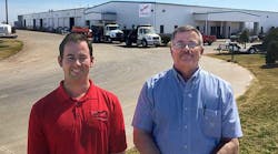 Adam [left] and Mike Dye are one of 11 multi-generational families that have worked at Southwest Trailers &amp; Equipment since Mike Dye started the company in 1993.