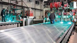 The long welds of trailer floors are an excellent application for gantry welding systems The long welds of trailer floors are an excellent application for gantry welding systems