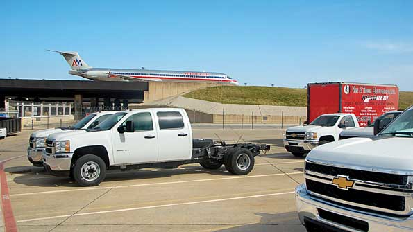 In one of the more interesting settings for a truck equipment distributor AG Van amp Truck Equipment is now located on the other side of the fence from DFW Airport The 8frac12acre site provides space for 400 trucks and vans