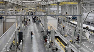 Hyundai Translead is now producing 120 vans per day at its new 548,000-sq-ft plant in Rosarito, Baja California, Mexico. Assembly lines run the length of the plant and are supplied by subassembly lines.
