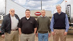 Elkin Williamson, sales and dealer development; Trey Gary, V.P. and C.O.O.; Les Quay, plant manager; and Jeff Pitts are breathing new life into Dorsey Trailer. Elkin Williamson, sales and dealer development; Trey Gary, V.P. and C.O.O.; Les Quay, plant manager; and Jeff Pitts are breathing new life into Dorsey Trailer.