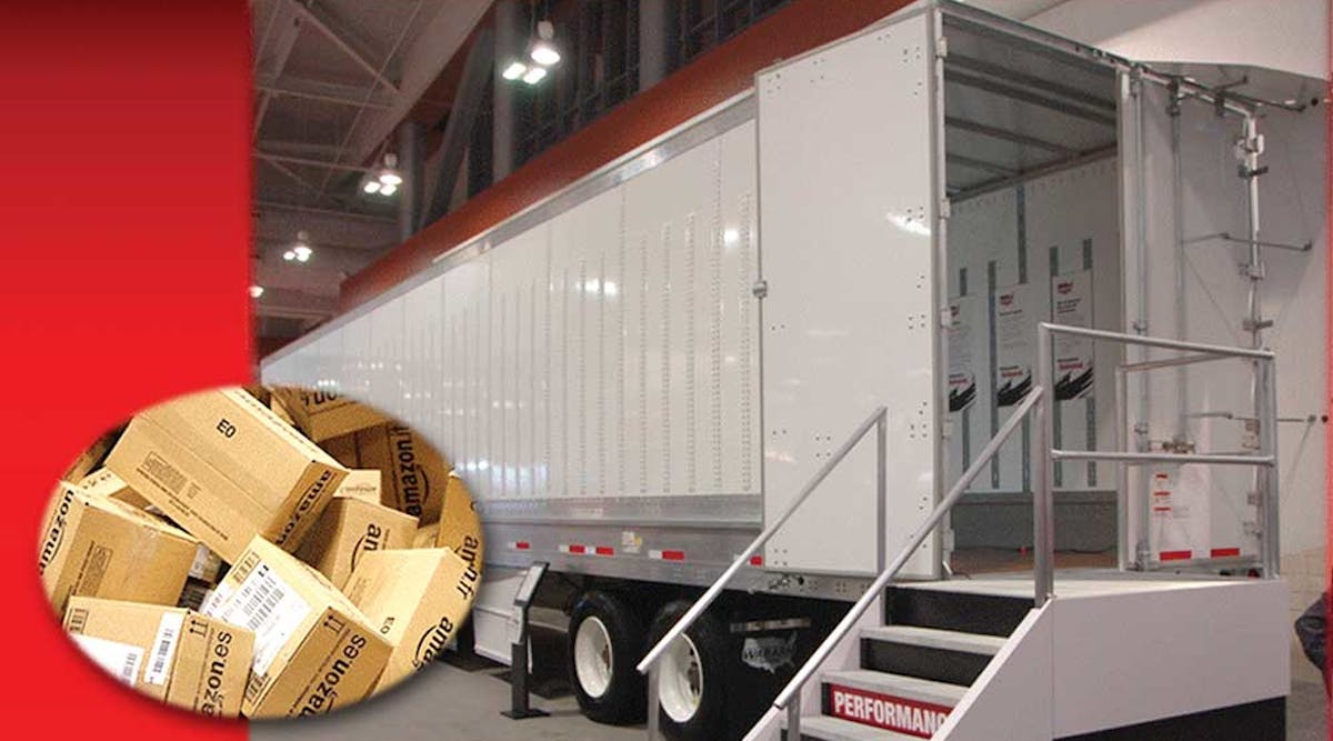 The growth of e-commerce is affecting trucks and trailers. Here&rsquo;s one way: this new Wabash van can be equipped with logistics tracks virtually anywhere the customer needs them. Cargo control becomes more important as loose boxes take the place of palletized cargo.