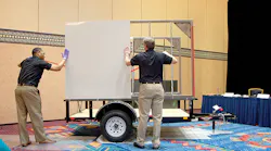 Representatives of 3M demonstrate sidewall asssembly during the Assembly Methods workshp during this yearrsquos NATM convention