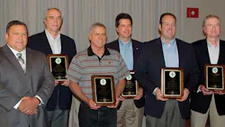 Andy Tanner TTMA chairman left recognizes the winners of the annual TTMA plant safety contest Lynn Reinbolt Conway Manufacturing Randy Williams Stephens Pneumatics Rick Mullinix Great Dane Trailers Mark Weber Bulk Tank International Zack Coley Heil Trailer International Andy Tanner TTMA chairman left recognizes the winners of the annual TTMA plant safety contest Lynn Reinbolt Conway Manufacturing Randy Williams Stephens Pneumatics Rick Mullinix Great Dane Trailers Mark Weber Bulk Tank International Zack Coley Heil Trailer International