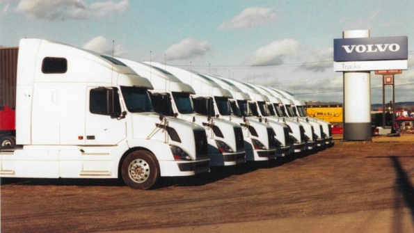 Volvo dealership commercial truck lot