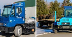 Orange EV yard truck Orange EV yard truck