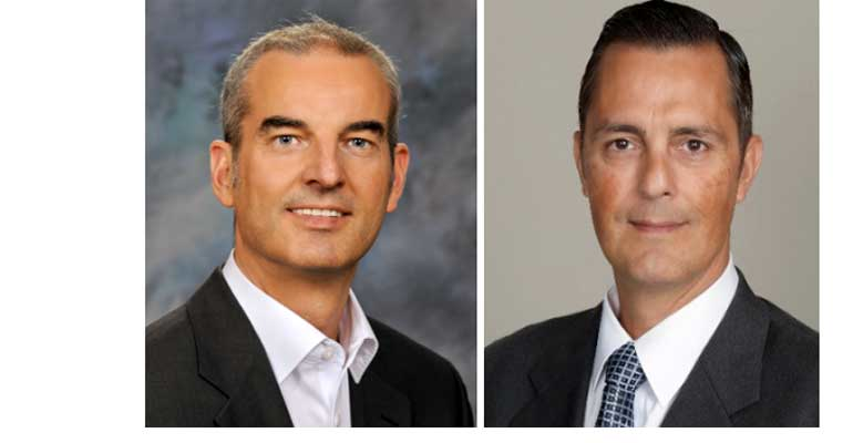 New VPs Gros, left, and Stevenson