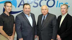 From left Jason Hudson Department of Labor Larry Mocha owner and chief executive officer of APSCO and Chuck Prucha and Curtis Evans with the Oklahoma Manufacturing Alliance From left Jason Hudson Department of Labor Larry Mocha owner and chief executive officer of APSCO and Chuck Prucha and Curtis Evans with the Oklahoma Manufacturing Alliance