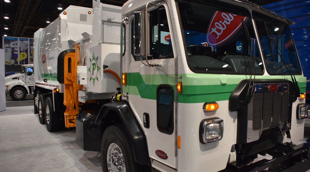 The Peterbilt Model 520 electric demonstrator is equipped with a 400hp Transpower Electric Drive System.