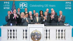 PPG marked the 135th anniversary of its founding with Michael H. McGarry, PPG chairman and chief executive officer, and members of the company&rsquo;s leadership team ringing the bell to signal the close of business on the New York Stock Exchange.