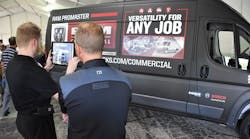 Curious onlookers take a virtual look at a Ram Promaster during last year&rsquo;s NTEA Truck Product Conference. Cargo vans have emerged as today&apos;s do-everything work truck.