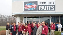 Top management from Utility Trailer Manufacturing celebrates the opening of the company39s new parts distribution center earlier this year The 243000sqft facility near Cincinnati takes the place of two Utility parts distribution centersmdashone in California and the other in Ohio Top management from Utility Trailer Manufacturing celebrates the opening of the company39s new parts distribution center earlier this year The 243000sqft facility near Cincinnati takes the place of two Utility parts distribution centersmdashone in California and the other in Ohio