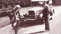 The Meyer Auto Snow Plow Company started in 1926 when Edward B Meyer put a wooden moldboard on the front of a Buick to clear his driveway on a farm in Newburgh, New York.