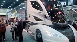 Several companies, including Great Dane and Peterbilt, teamed up to produce this concept vehicle for Walmart.