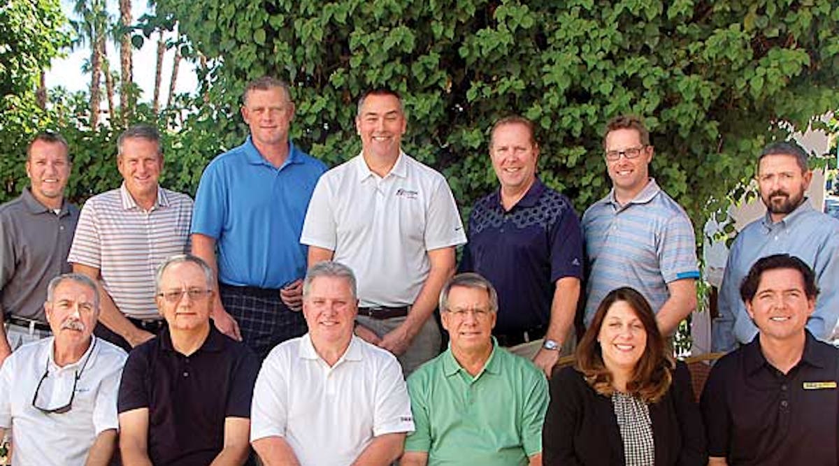 NTDA officers and directors are [seated]: Steve Robinson, second vice-president; Nick Lambevski, president; Jeff Barber, vice-president; Dale Martens, treasurer; Gwen Brown, executive director; Lyn Simon, allied director. Standing: directors Charlie Blyth, TNT Sales; Jamie Vaughn, Twin State Trailers; James Veres, Southeast Trailer Mart; John Carr, HAVCO Wood Products; John Princing, Scientific Brake &amp; Equipment; Paul Want, Utility Trailer Sales Southeast Texas; Charlie Cogdill, Border International/Great Dane.