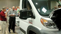 The new Ram ProMaster attracts a crowd during the Ram display of the Truck Product Conference The new Ram ProMaster attracts a crowd during the Ram display of the Truck Product Conference