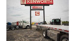 A new Extreme Trailers XP Series flatbed sits at Palmer Trucks&apos; Kenworth of Indianapolis dealership ready to hit the road.