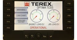 The initial screen on Terex&rsquo;s Load Alert indicates the system is operational.