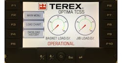 Terex Load Alert screen Terex Load Alert screen