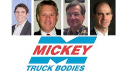 From left to right, Mickey Truck Bodies executives Matt Sink, Tom Arland, Martin Skurka and Mike Tucker.