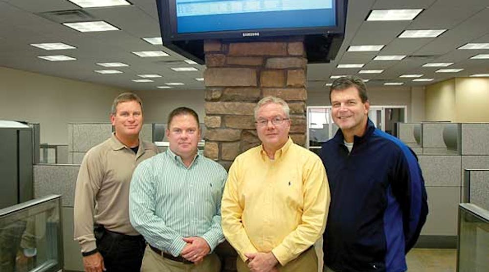 Ervin Equipment has carved their own business model, which is based around offering the best product at a good price, as conveniently to their customers as possible. Shown are Tim Jones and Tracy Cope, senior sales managers; Jeff Weber, vice-president of sales and marketing; and Chad Strader, senior sales manager.