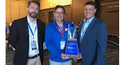 From left to right: Stoughton&rsquo;s Luke McMaster, Transportation Supply Depot&rsquo;s Gary DeVilbiss, and Randy Flanagan, Stoughton&rsquo;s vice president of sales and marketing.