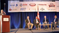 Dale Martens moderates the Fleet CEO panel discussion.