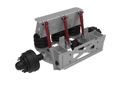 The shocks help mitigate the dynamic forces that can damage trailers, axles and wheel ends, and the system is flexibly designed to allow additional shocks to be added if desired. The shocks help mitigate the dynamic forces that can damage trailers, axles and wheel ends, and the system is flexibly designed to allow additional shocks to be added if desired.