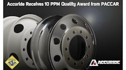 Accuride PACCAR 10PPM Award Accuride PACCAR 10PPM Award