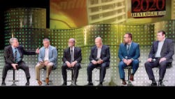 From left, John Blodgett, Ryan Hadley, Tim Kraus, Chris Baer, Tom Wiers, and Greg Klein take the stage during a Heavy Duty Aftermarket Dialogue session to discuss the challenges facing the middleman in the CV supply chain. From left, John Blodgett, Ryan Hadley, Tim Kraus, Chris Baer, Tom Wiers, and Greg Klein take the stage during a Heavy Duty Aftermarket Dialogue session to discuss the challenges facing the middleman in the CV supply chain.