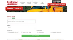 Gabriel Dealer Locator Screenshot