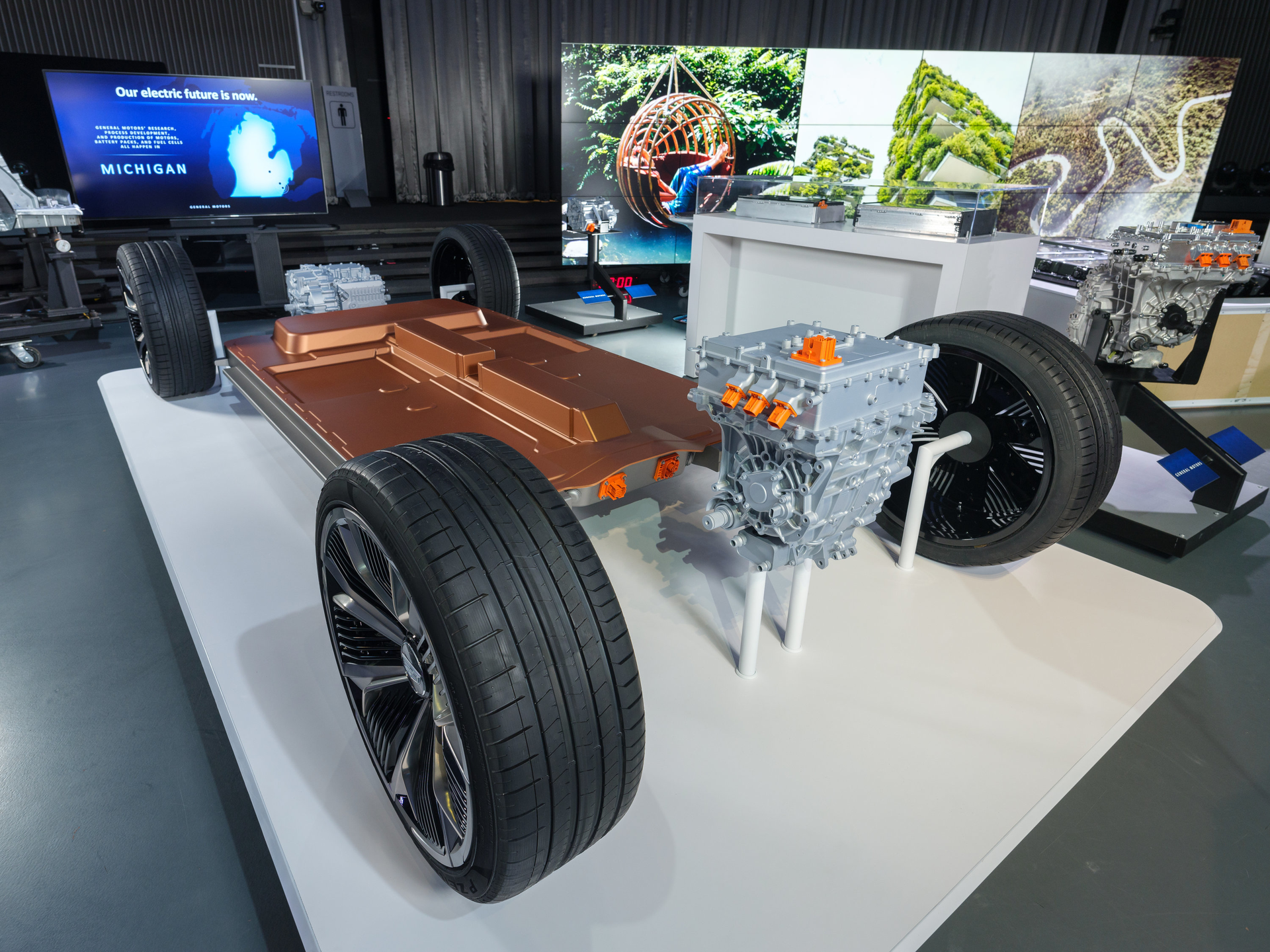 General Motors revealed its all-new modular platform and battery system, Ultium, in March 2020 at the Design Dome on the GM Tech Center campus in Warren, Michigan.