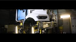 Shaker table testing at DTNA's structure lab. Shaker table testing at DTNA's structure lab.