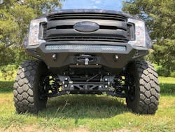 The Meritor ProTec 3000 Series Independent Suspension Axle System is installed on a Meritor development vehicle, the Ford F-550. The Meritor ProTec 3000 Series Independent Suspension Axle System is installed on a Meritor development vehicle, the Ford F-550.